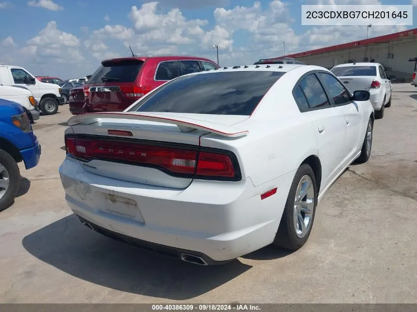 2012 Dodge Charger Se VIN: 2C3CDXBG7CH201645 Lot: 40386309