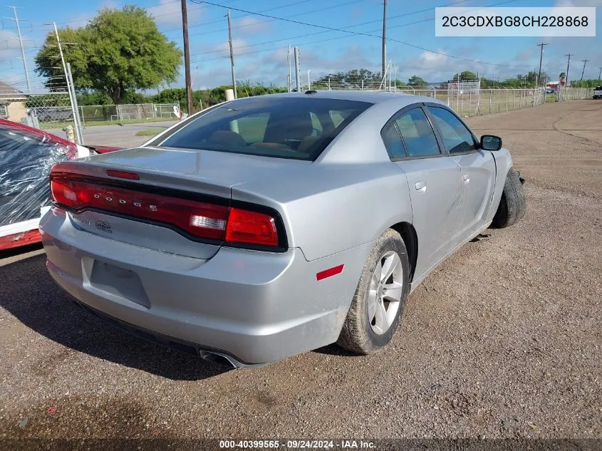 2012 Dodge Charger Se VIN: 2C3CDXBG8CH228868 Lot: 40399565