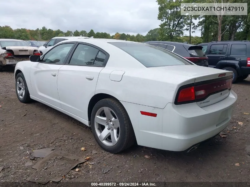 2012 Dodge Charger Police VIN: 2C3CDXAT1CH147919 Lot: 40399572