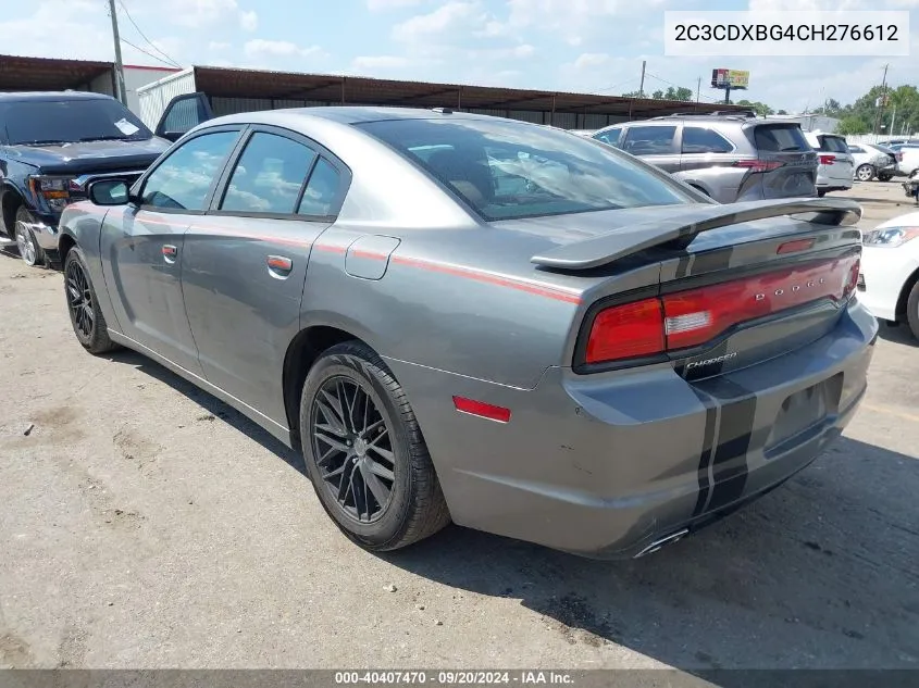 2012 Dodge Charger Se VIN: 2C3CDXBG4CH276612 Lot: 40407470