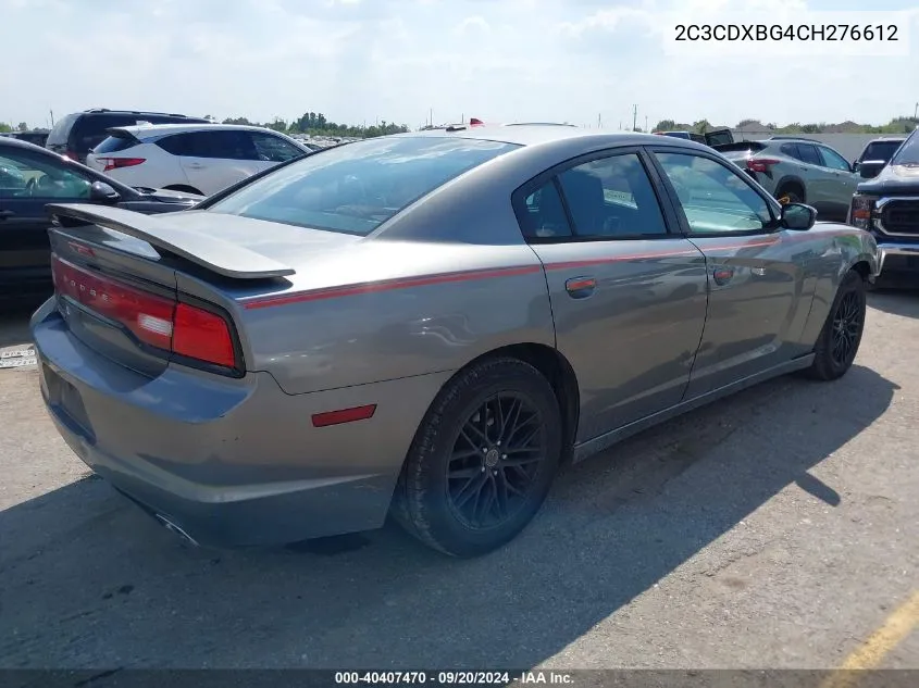 2C3CDXBG4CH276612 2012 Dodge Charger Se