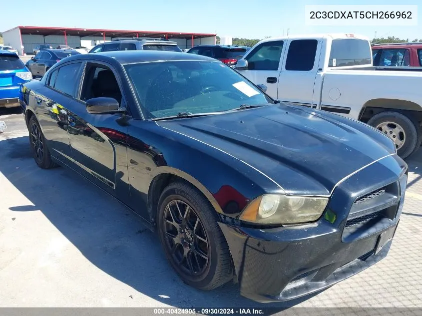 2012 Dodge Charger Police VIN: 2C3CDXAT5CH266962 Lot: 40424905