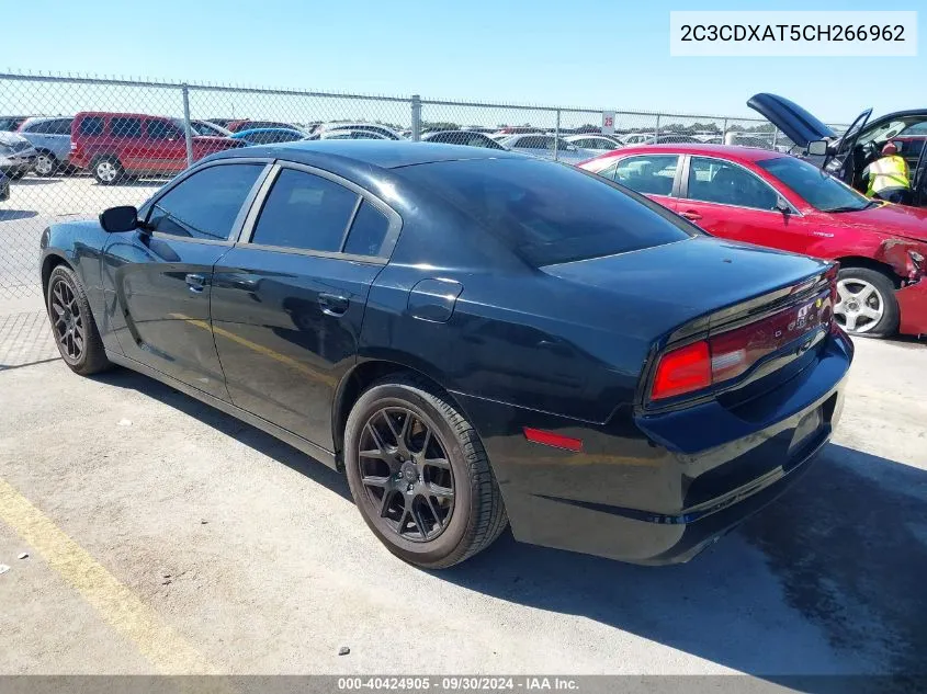 2012 Dodge Charger Police VIN: 2C3CDXAT5CH266962 Lot: 40424905