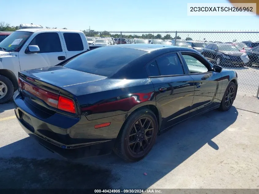 2012 Dodge Charger Police VIN: 2C3CDXAT5CH266962 Lot: 40424905