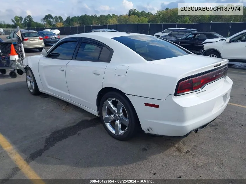 2012 Dodge Charger Se VIN: 2C3CDXBG9CH187974 Lot: 40427654