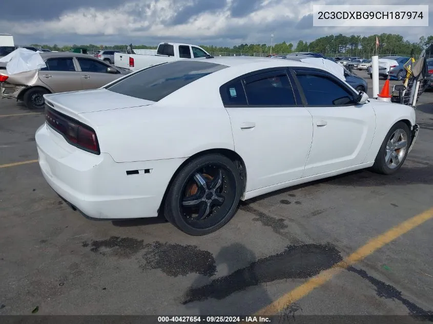 2012 Dodge Charger Se VIN: 2C3CDXBG9CH187974 Lot: 40427654