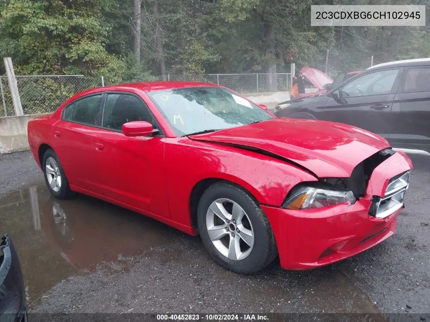 2012 Dodge Charger Se VIN: 2C3CDXBG6CH102945 Lot: 40452823