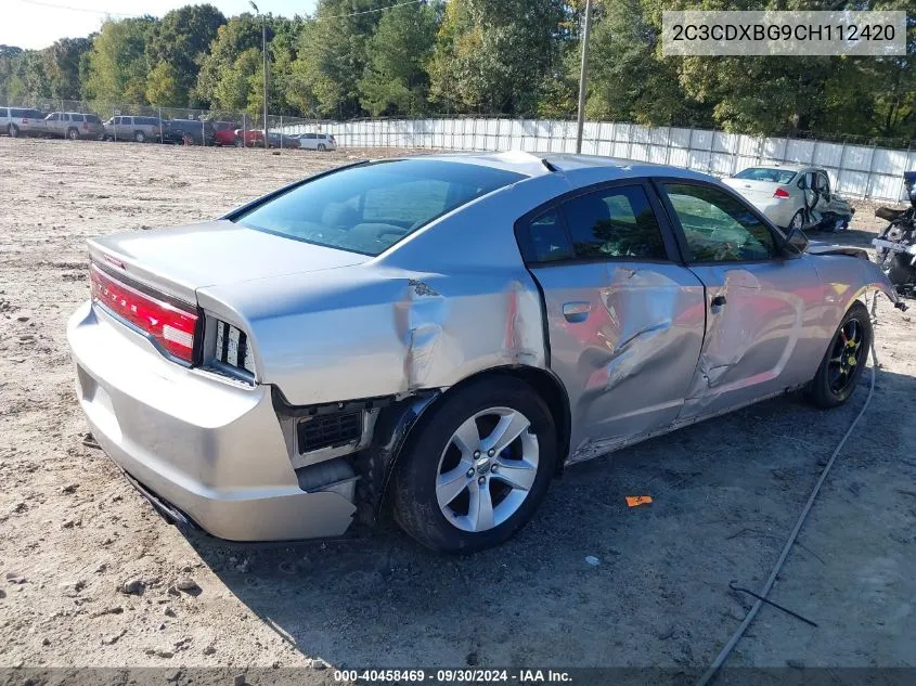 2012 Dodge Charger Se VIN: 2C3CDXBG9CH112420 Lot: 40458469