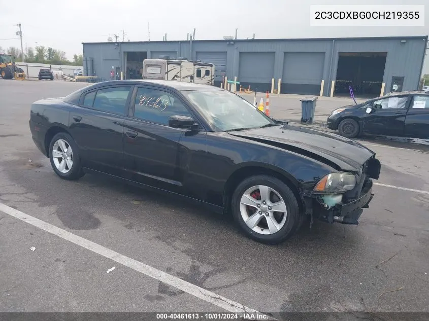 2012 Dodge Charger Se VIN: 2C3CDXBG0CH219355 Lot: 40461613