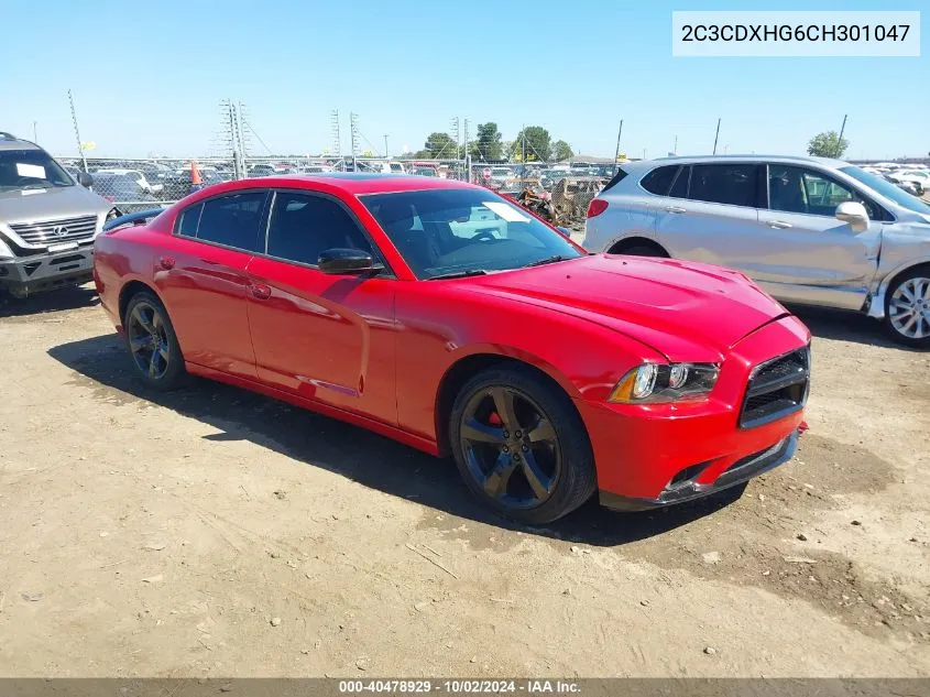 2012 Dodge Charger Sxt VIN: 2C3CDXHG6CH301047 Lot: 40478929