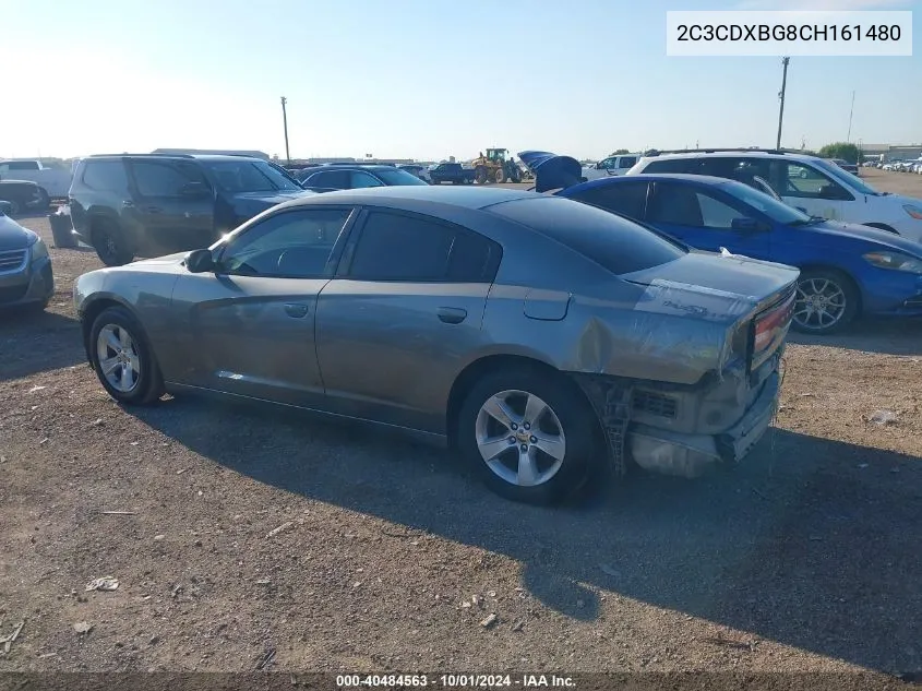 2012 Dodge Charger Se VIN: 2C3CDXBG8CH161480 Lot: 40484563