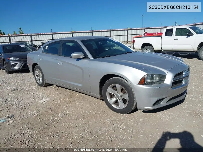 2012 Dodge Charger Se VIN: 2C3CDXBG0CH210154 Lot: 40558640