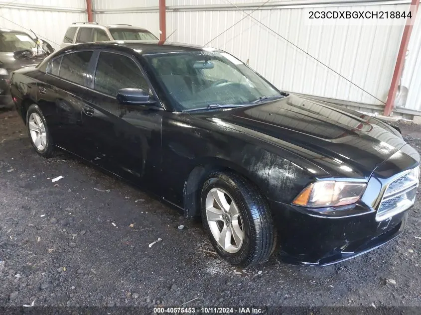 2012 Dodge Charger Se VIN: 2C3CDXBGXCH218844 Lot: 40575453