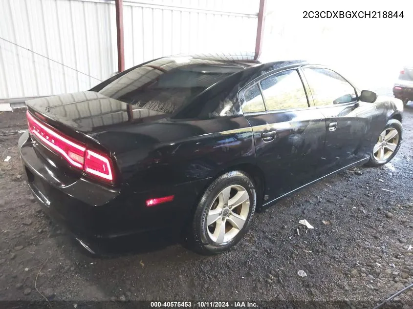 2012 Dodge Charger Se VIN: 2C3CDXBGXCH218844 Lot: 40575453