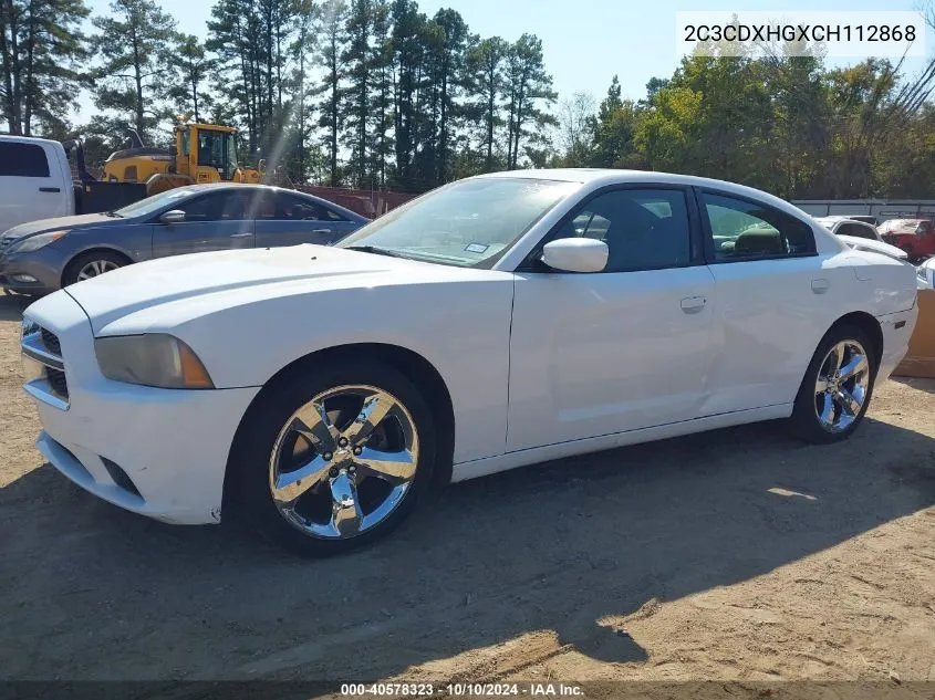 2012 Dodge Charger Sxt VIN: 2C3CDXHGXCH112868 Lot: 40578323