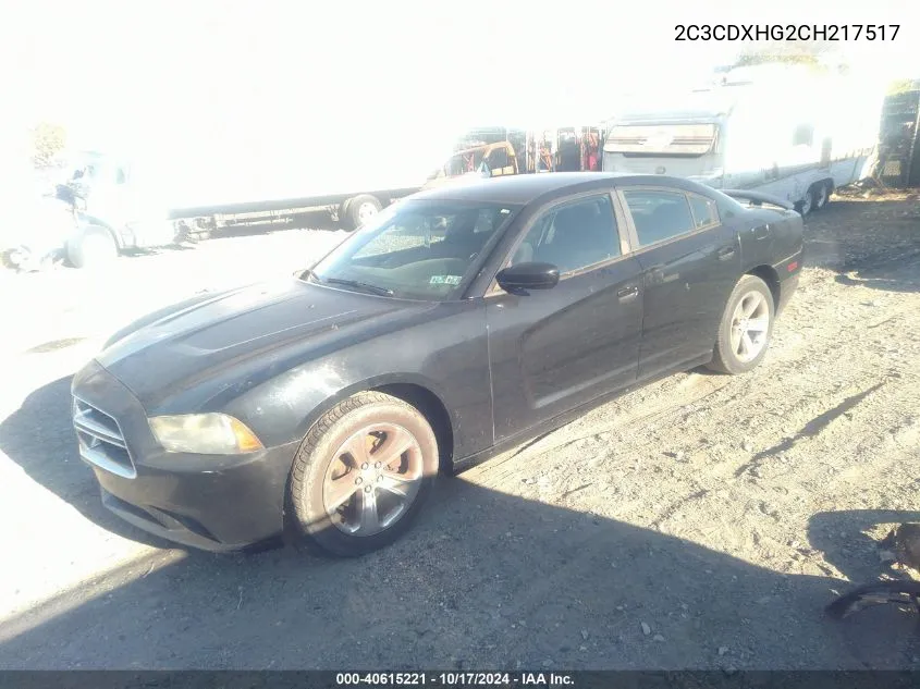 2012 Dodge Charger Sxt VIN: 2C3CDXHG2CH217517 Lot: 40615221