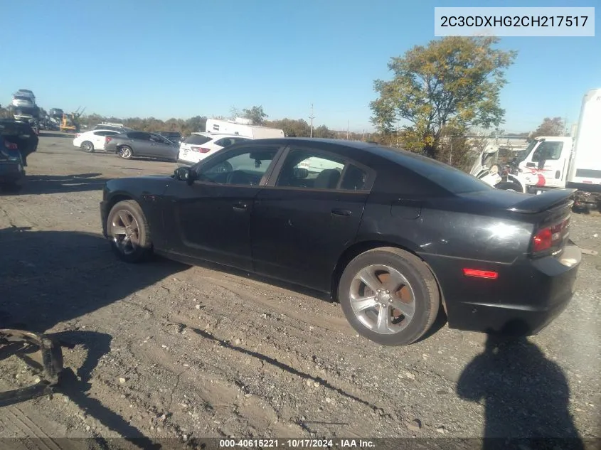 2012 Dodge Charger Sxt VIN: 2C3CDXHG2CH217517 Lot: 40615221