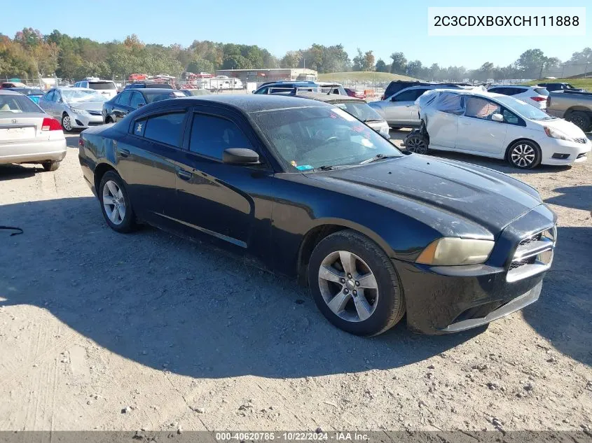 2012 Dodge Charger Se VIN: 2C3CDXBGXCH111888 Lot: 40620785