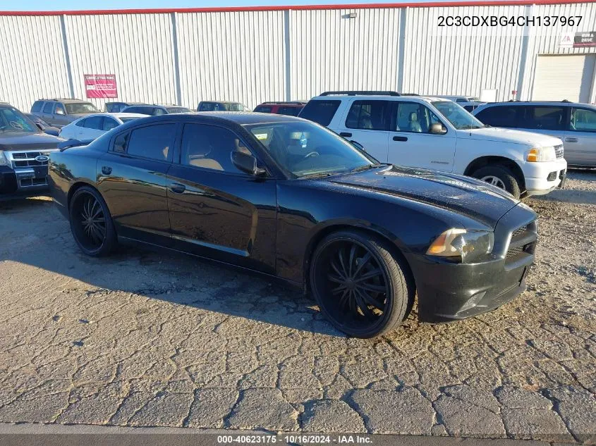 2012 Dodge Charger Se VIN: 2C3CDXBG4CH137967 Lot: 40623175