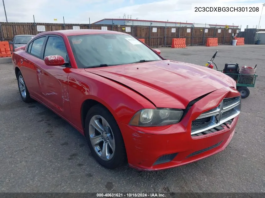 2012 Dodge Charger Se VIN: 2C3CDXBG3CH301208 Lot: 40631621