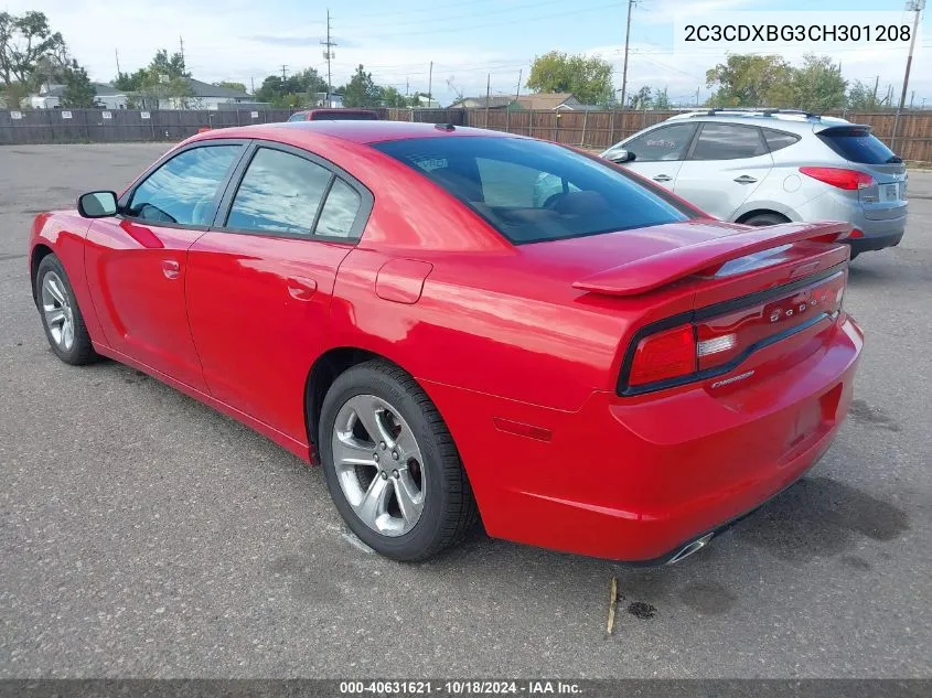 2012 Dodge Charger Se VIN: 2C3CDXBG3CH301208 Lot: 40631621