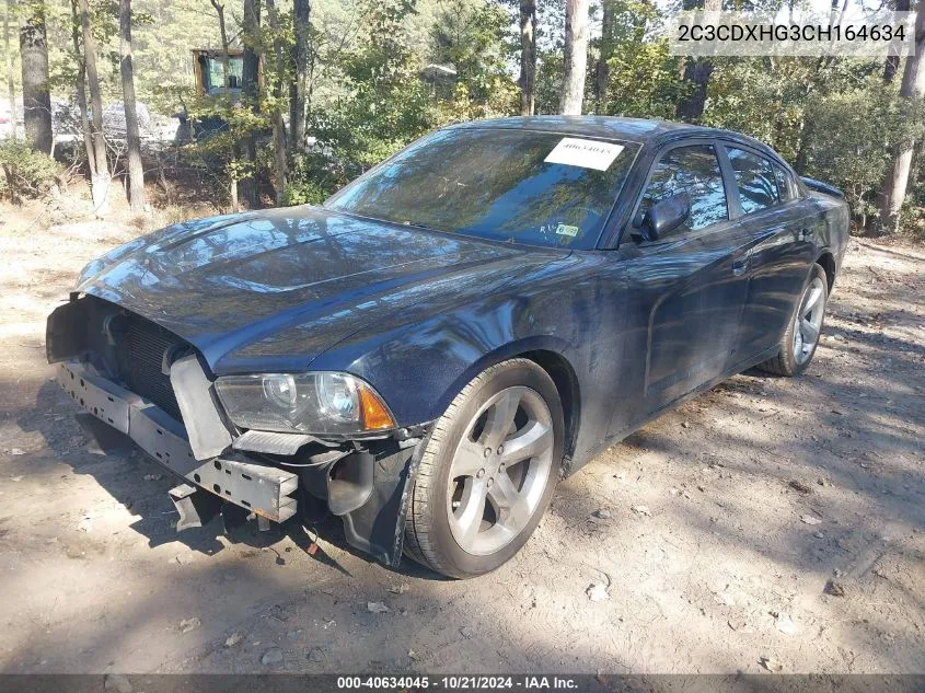 2012 Dodge Charger Sxt VIN: 2C3CDXHG3CH164634 Lot: 40634045