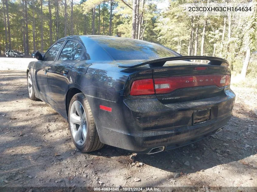 2012 Dodge Charger Sxt VIN: 2C3CDXHG3CH164634 Lot: 40634045