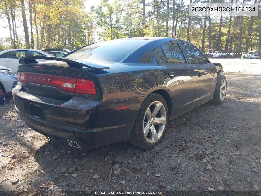 2012 Dodge Charger Sxt VIN: 2C3CDXHG3CH164634 Lot: 40634045