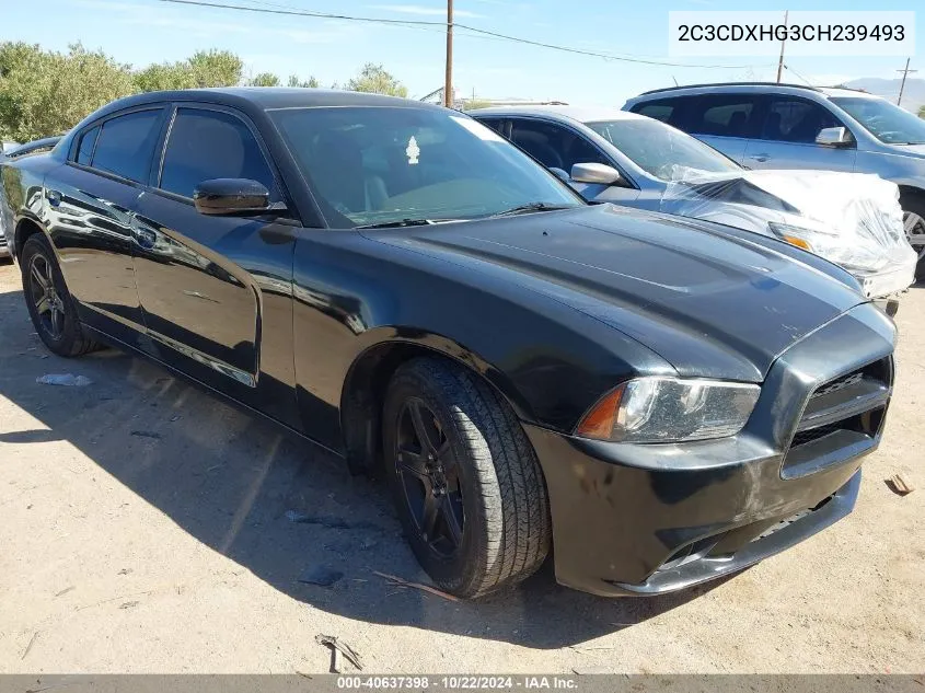 2012 Dodge Charger Sxt VIN: 2C3CDXHG3CH239493 Lot: 40637398