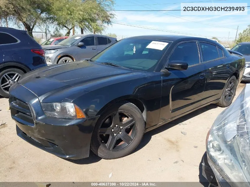 2012 Dodge Charger Sxt VIN: 2C3CDXHG3CH239493 Lot: 40637398