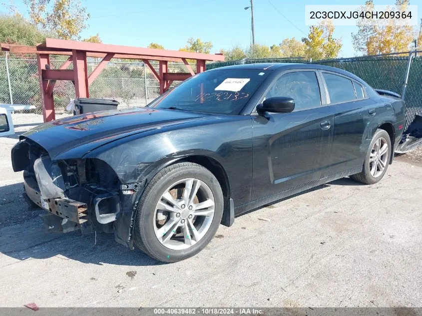 2012 Dodge Charger Sxt VIN: 2C3CDXJG4CH209364 Lot: 40639482