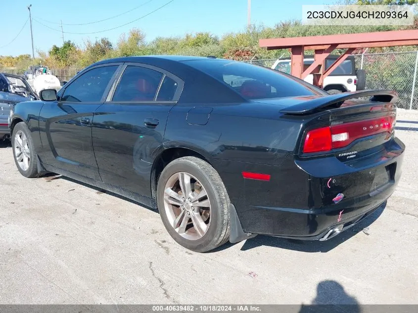 2012 Dodge Charger Sxt VIN: 2C3CDXJG4CH209364 Lot: 40639482