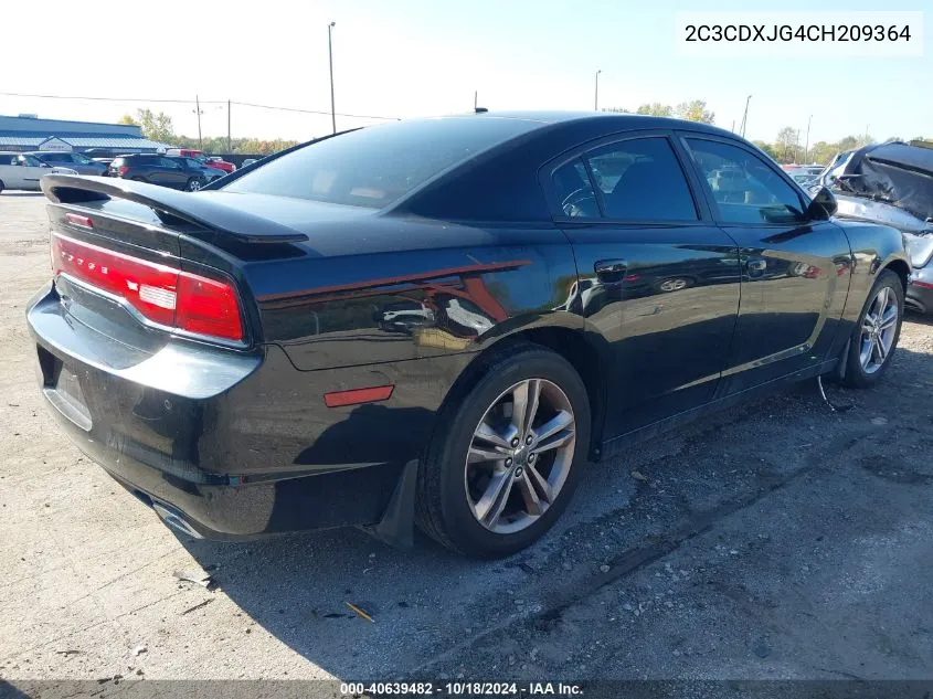 2012 Dodge Charger Sxt VIN: 2C3CDXJG4CH209364 Lot: 40639482