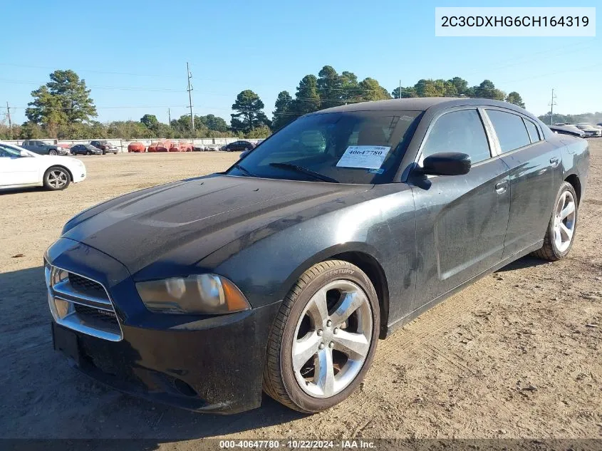 2012 Dodge Charger Sxt VIN: 2C3CDXHG6CH164319 Lot: 40647780