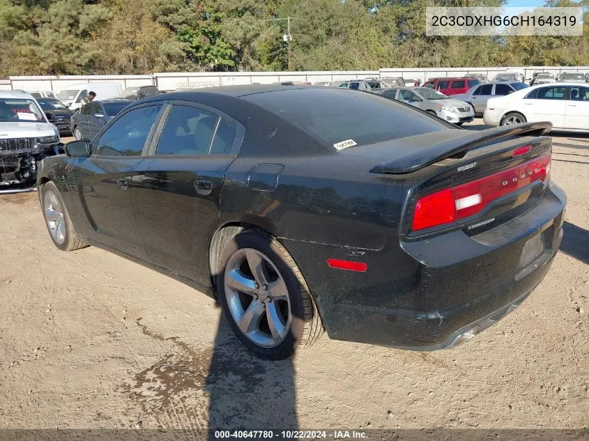 2012 Dodge Charger Sxt VIN: 2C3CDXHG6CH164319 Lot: 40647780