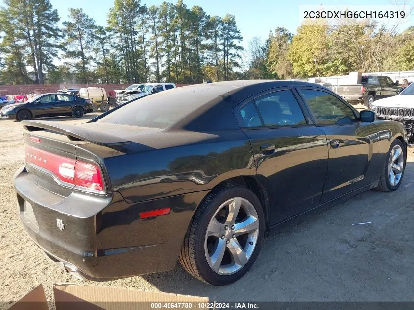 2012 Dodge Charger Sxt VIN: 2C3CDXHG6CH164319 Lot: 40647780