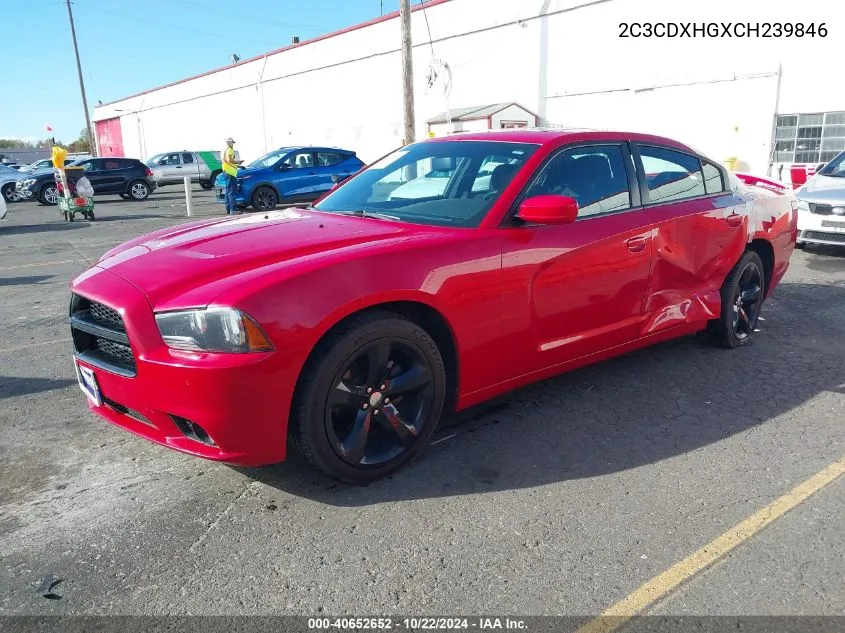 2012 Dodge Charger Sxt VIN: 2C3CDXHGXCH239846 Lot: 40652652