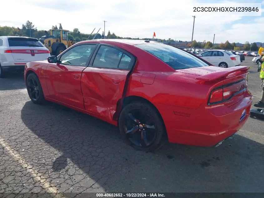 2012 Dodge Charger Sxt VIN: 2C3CDXHGXCH239846 Lot: 40652652