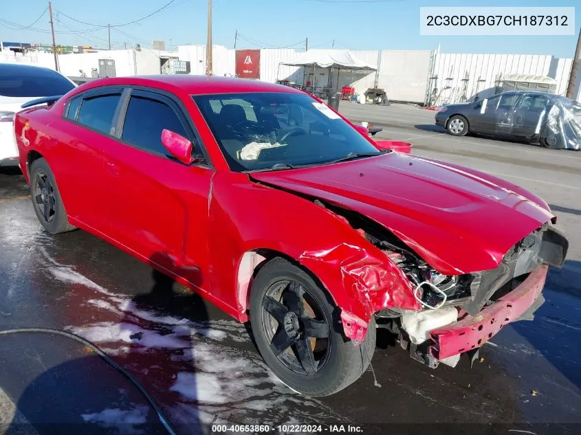 2012 Dodge Charger Se VIN: 2C3CDXBG7CH187312 Lot: 40653860