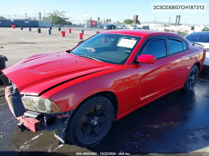 2012 Dodge Charger Se VIN: 2C3CDXBG7CH187312 Lot: 40653860