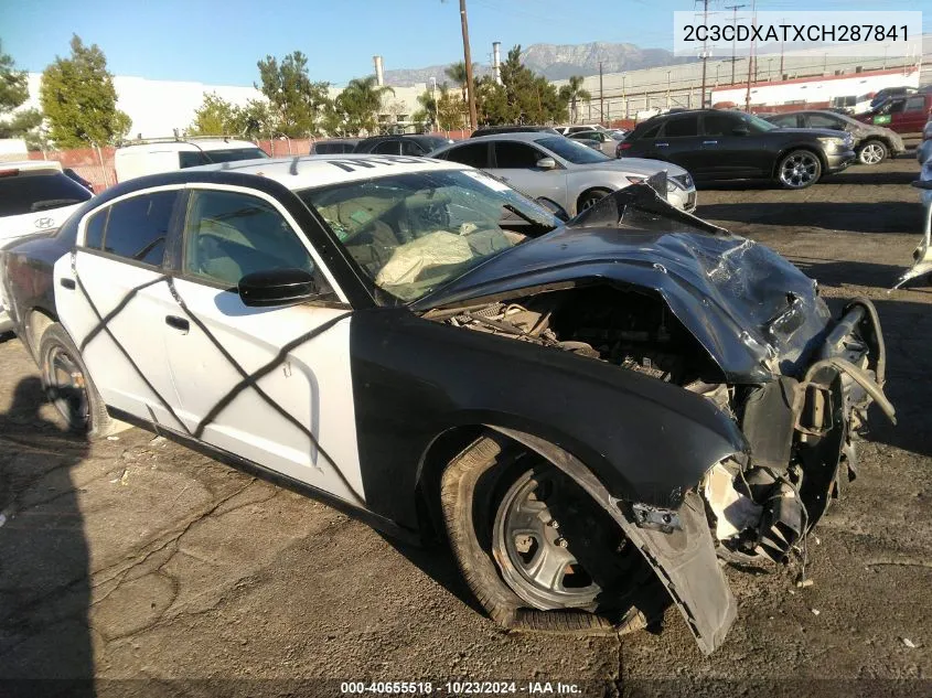 2012 Dodge Charger Police VIN: 2C3CDXATXCH287841 Lot: 40655518