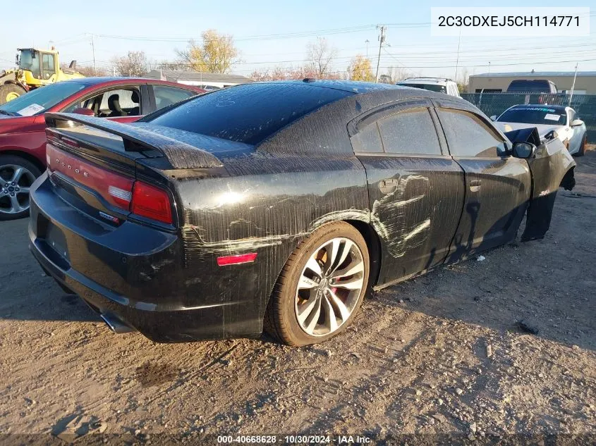 2012 Dodge Charger Srt8 VIN: 2C3CDXEJ5CH114771 Lot: 40668628