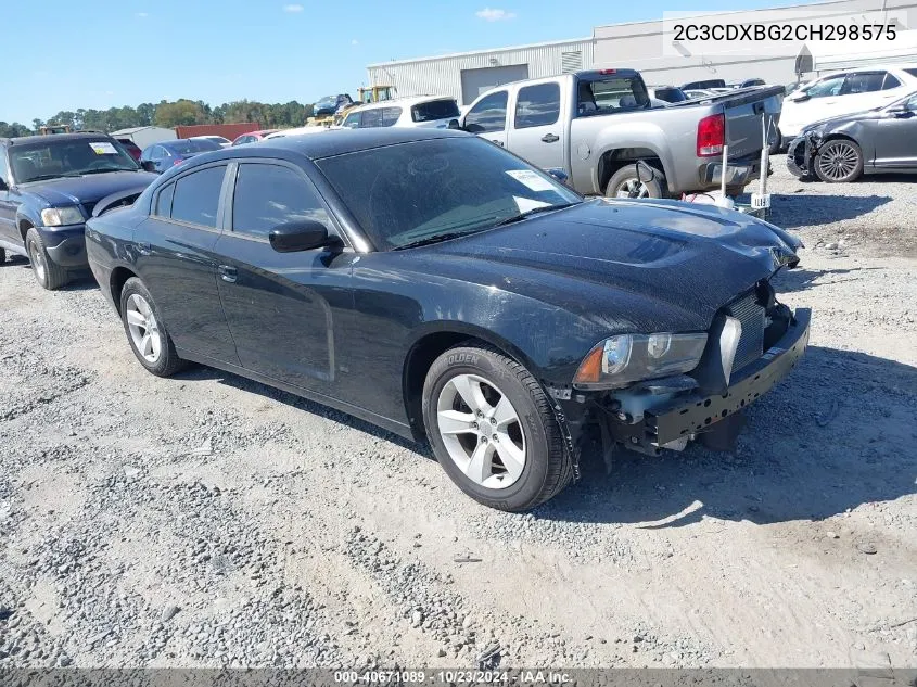 2012 Dodge Charger Se VIN: 2C3CDXBG2CH298575 Lot: 40671089