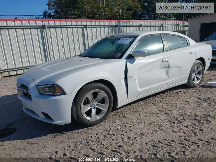 2012 Dodge Charger Sxt VIN: 2C3CDXHG7CH128980 Lot: 40674846