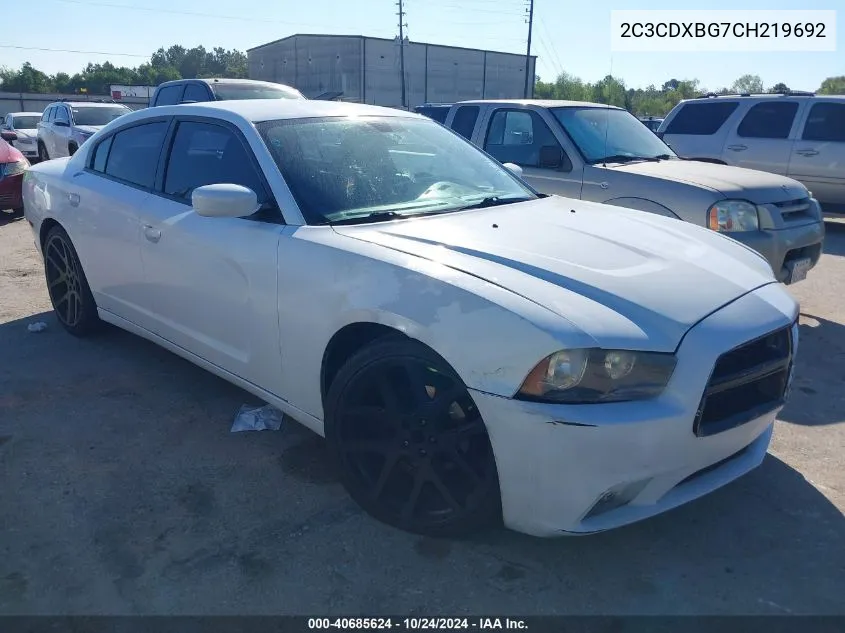 2012 Dodge Charger Se VIN: 2C3CDXBG7CH219692 Lot: 40685624