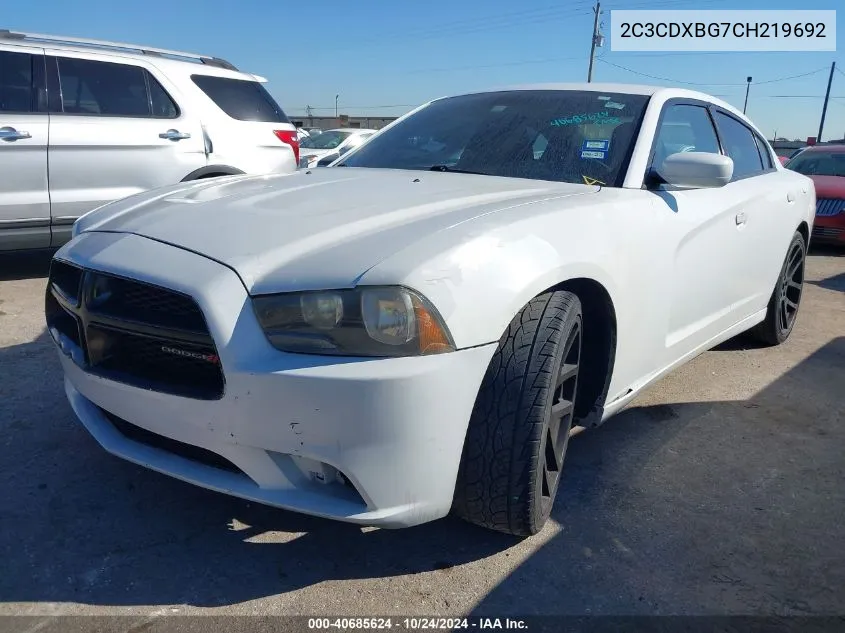 2012 Dodge Charger Se VIN: 2C3CDXBG7CH219692 Lot: 40685624