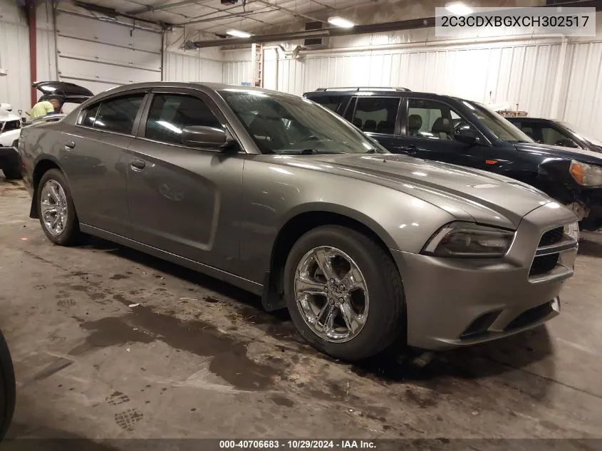 2012 Dodge Charger Se VIN: 2C3CDXBGXCH302517 Lot: 40706683