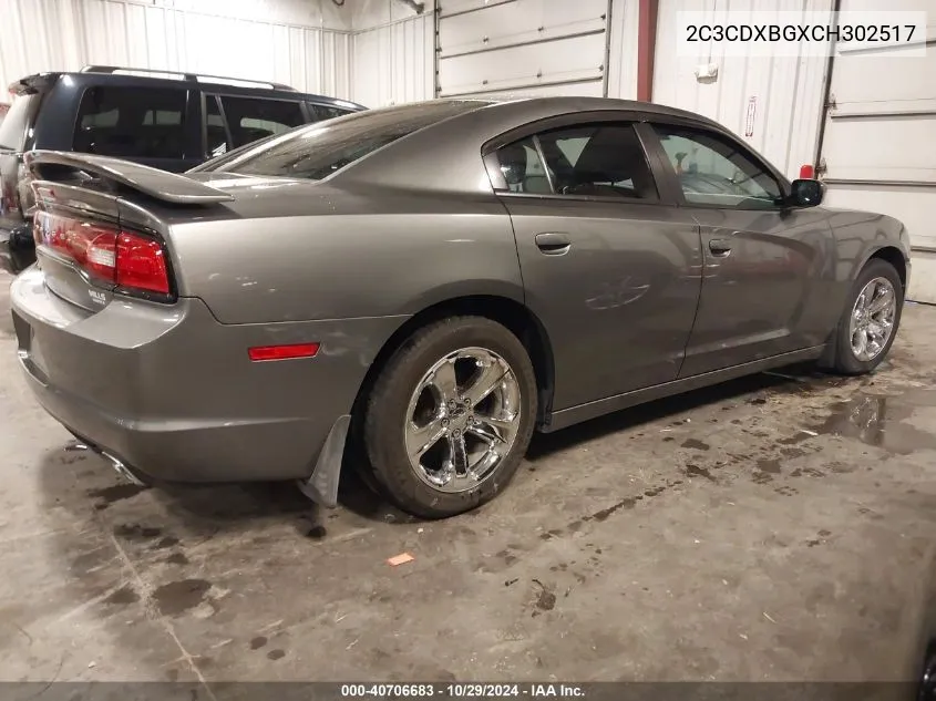 2012 Dodge Charger Se VIN: 2C3CDXBGXCH302517 Lot: 40706683