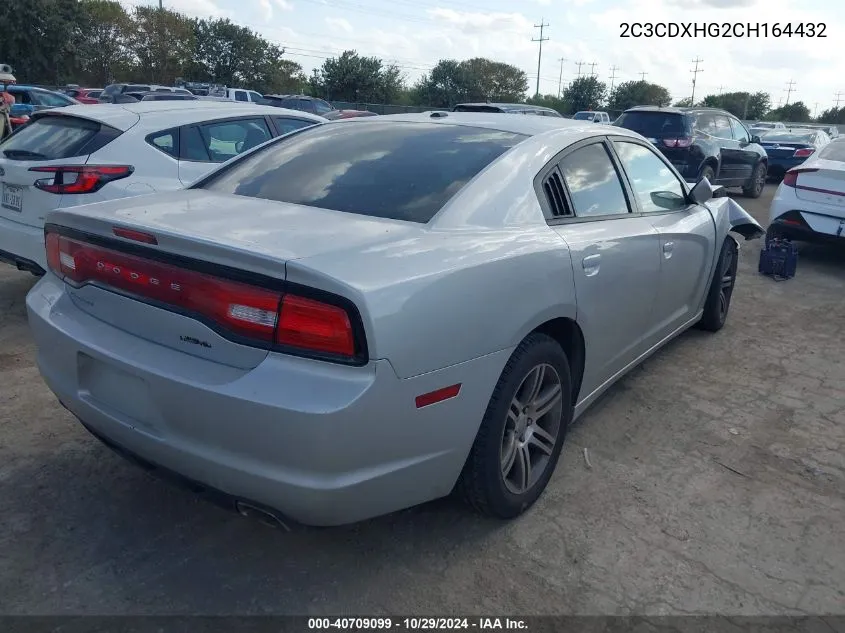 2012 Dodge Charger Sxt VIN: 2C3CDXHG2CH164432 Lot: 40709099