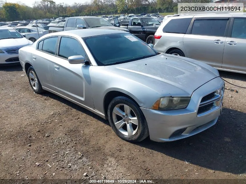 2012 Dodge Charger Se VIN: 2C3CDXBG0CH119594 Lot: 40719849